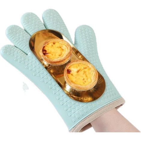 Set di quattro guanti in silicone spessi e resistenti al calore, appositamente progettati per l'uso in forno e per la cottura al forno resistenti alle alte temperature, antiscivolo e adatti al microon (1/5)