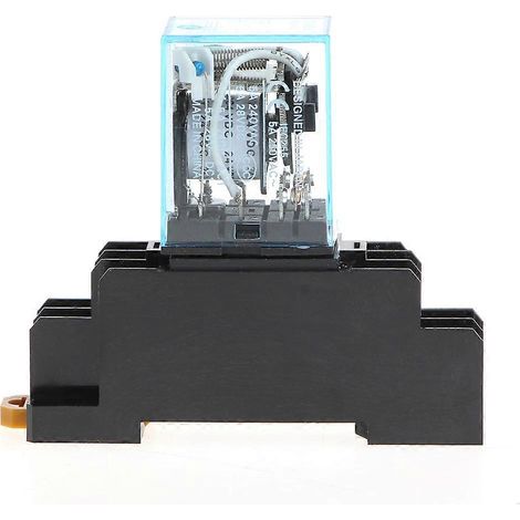 Relais MY2NJ à 8 broches, relais miniature 24 V CC, bobine bipolaire bidirectionnelle 5 A, avec support de base. (1/5)