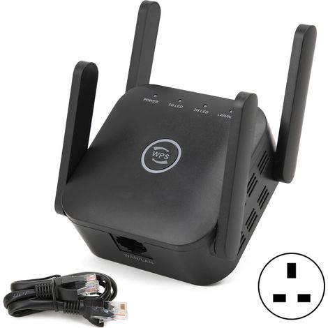 Amplificateur WiFi 1200Mbps double bande 2.4G/5G, répéteur de signal sans fil pour maison et bureau, routeur avec prise UK 100-240V (1/5)