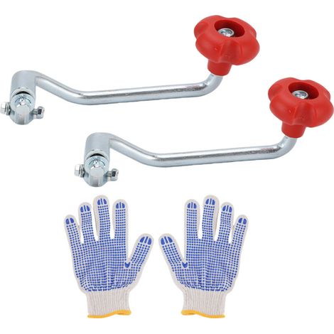 Manivelle de Cric Universelle 2 Pièces - Remplacement pour Cric de Remorque - Carbone et Galva - Lot Complet avec Gants (1/5)