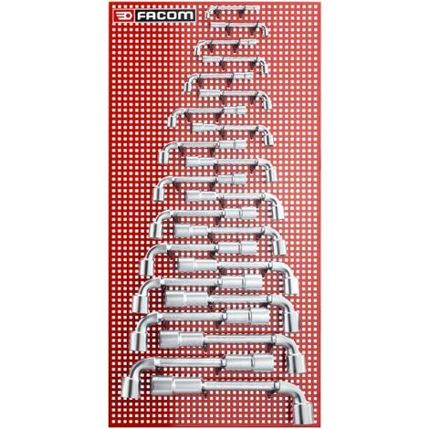 Facom – Clé à pipe débouchée 8-32mm – Livrée sur panneau – Normes NF ISO 2236 et ISO 691 – Outil professionnel pour espaces confinés (1/4)