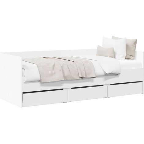 Maison Exclusive - Sofá cama con cajones sin colchón blanco 90x19 (1/5)