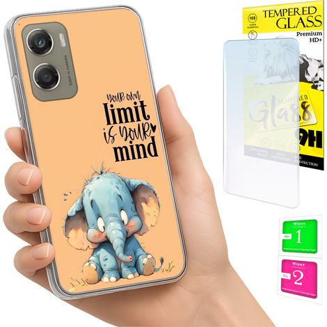 Funda para Motorola Moto G06 / G06 Power, cubierta trasera con diseño de elefante y cristal. (1/5)
