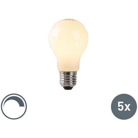 LUEDD Lot de 5 Ampoule LED E27 dimmables verre opale 4W 320lm 2200K (1/4)