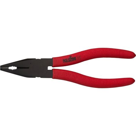 Alicates universales Kuźnia 180 mm RSUa, herramienta de precisión, fabricados en acero para herramientas tratado térmicamente, superficie ennegrecida, mangos recubiertos de PVC