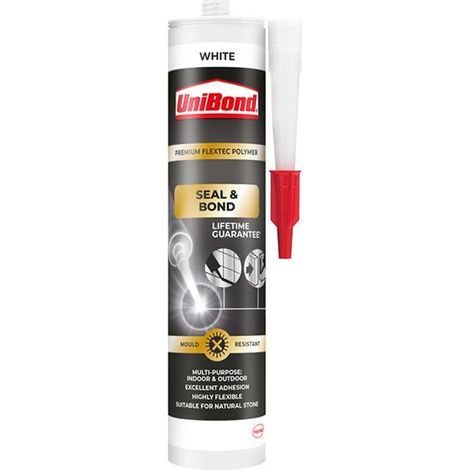 Unibond Seal & Bond Sealant Cartridge Multi-Purpose Adhesive White, 389g