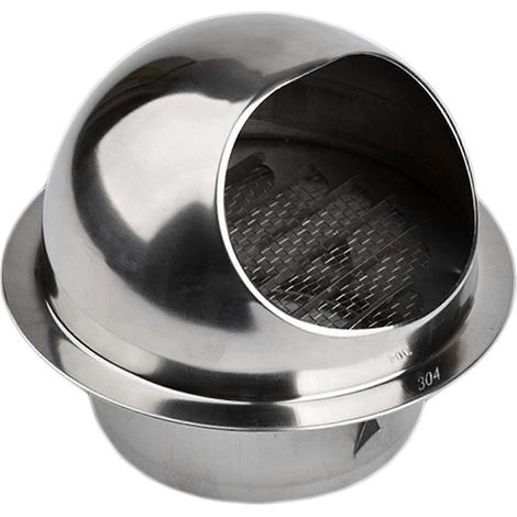 Grille de ventilation, hotte murale ronde, orifice de sortie d'air de la grille en acier inoxydable 304 (1/5)