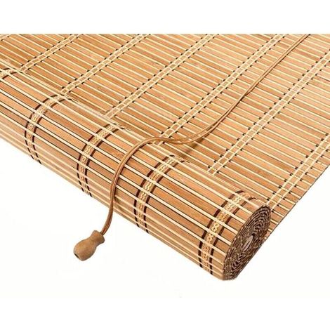 Ineasicer Store à Rouleau en Bambou Naturel,Store Enrouleur Exterieur,Store en Bois de Qualité Supérieure pour Portes de Fenêtres de Cuisine,Stores en Bambou,70% Panne D'électricité (60x140cm）