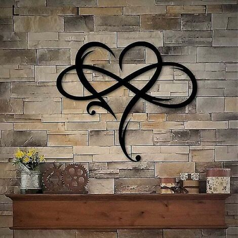 Décoration en fer forgé « Amour éternel »,Décoration murale en métal en forme de cœur,pendentifs cadeaux de famille (1/3)