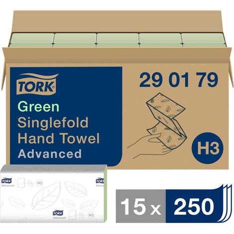 Asciugamano TORK 290179 2-strati, motivo decorativo verde L230xP248mm 15x250 pz. (1/5)