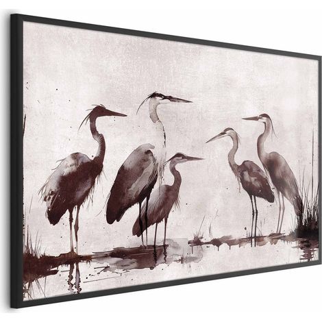 Póster - Garzas pintadas con tinta (1/4)