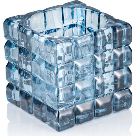 Bougeoir Cube Steel Blue 9 x 9 x 9 cm verre YUYU - Was Germany (1/2)