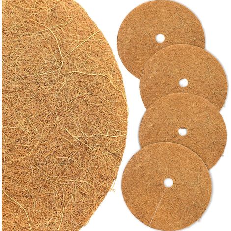 Protection en Noix de Coco pour Plantes en Pot, 30cm disques Fibre de Coco Protection Contre Le Gel hivernale, Lot de 4 Tapis en Coco Plantes