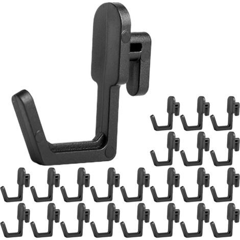 30 crochets noirs pour panneau perforé, organisateur d'outils suspendu, facile à repositionner, (1/5)