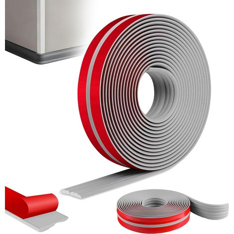 Flexible PVC Corner Strip, Self-Adhesive Edging Trim for Curved Corners, Gray Moulding Trim for Wall & Floor Transition, Sealing & Closing Decor (20mm×3m)