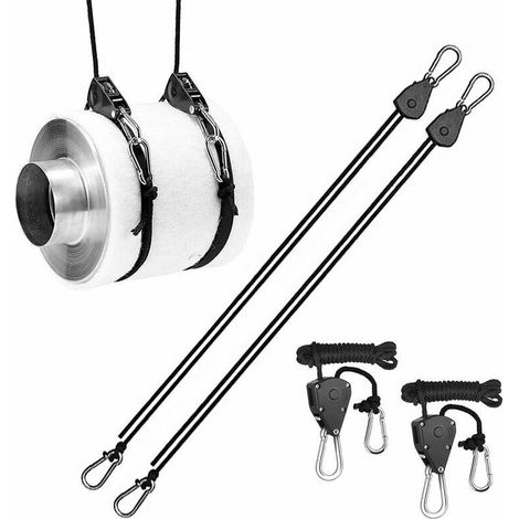 4 Pcs Poulie Cliquets Robuste Corde Clip Cintre Reglable Levage Poulie Longe Cintre Kayak Et Canoe Bateau Arc Corde Verrouillage Sangle D'Arrimage (1/4)