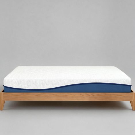 Matelas 140x190 cm blanc et bleu-vert – mousse mémoire gel, fermeté moyenne (1/5)