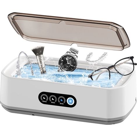 Nettoyeur Ultrasons 650 ML, 3 Modes Temporisés, Nettoyage Profond 360° pour Lunettes, Bijoux, Montres, Colliers et Têtes de Rasoir (1/5)