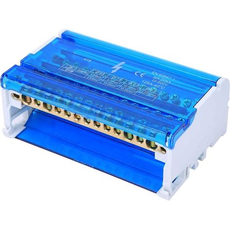 Bornier Rail DIN Monophasé Boîte de Distribution à 4 Niveaux 4 Entrées 56 Sorties Bloc de Câblage avec Couvercle Anti-poussière Transparent (1/5)