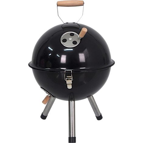 Barbecue Kugel-Tischgrill Campinggrill Picknickgrill Holzkohlegrill Standgrill - schwarz (1/4)