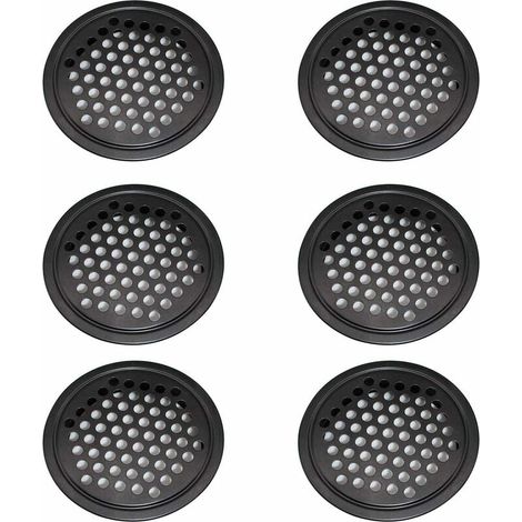 Tigrezy 6 pezzi Griglia di ventilazione per armadietti - Griglia di ventilazione rotonda da 60 mm Utilizzabile in garage, bagno, camera da letto