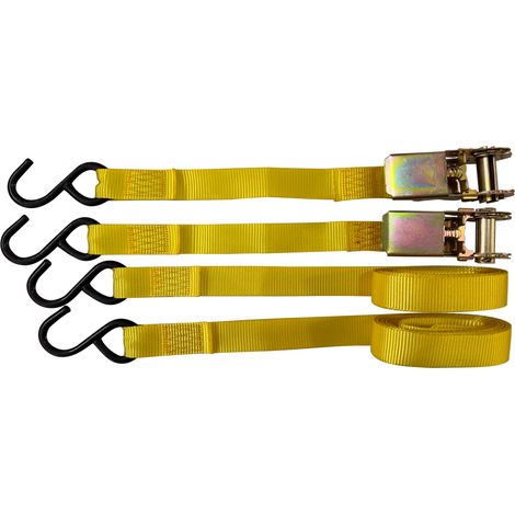 NASTRO DI ANCORAGGIO AD UNCINO mt. 4,5 x mm 25 - port.350 kg - pz.2 / con cricchetto - UNIKO