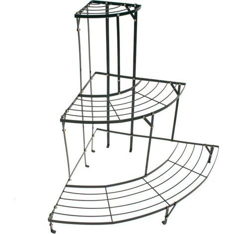 Dema – Étagère d'angle pour plantes en métal 3 niveaux – Dimensions 600x600x750mm – Charge max 30kg – Montage simple et rapide
