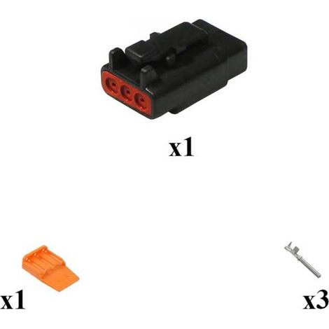 Kit connettore serie DTM maschio porta femmina 3 vie E004