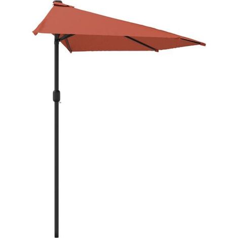 Parasol de balcon terre cuite 300 x 155 x 223 cm en aluminium – Parasol compact pour petit espace, terrasse et extérieur (1/5)