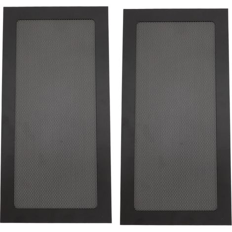 Lot de 2 filtres à poussière pour ventilateur d'ordinateur, cadre magnétique, maille fine en PVC noir. (1/5)