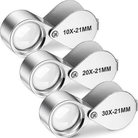 Set de loupes de poche 10X, 20X et 30X - pour professionnels (1/5)