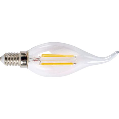 Bombilla con filamento Led vela decorativa transparente DUOLEC E14 luz cálida 4W - (1/2)