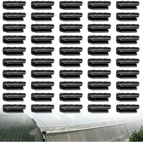 Serre Clips,Pinces à Tuyau pour la Fixation des Housses au Jardin Serres,des Films,des Plantes,50pcs 20mm (1/5)