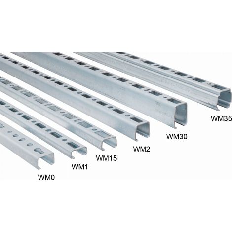 Rail de guidage perforé 2m – Largeur 27mm – Acier galvanisé pour montage en C – Pour supports lourds – Walraven