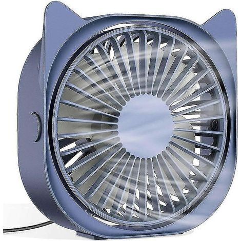 Petit ventilateur de bureau portable USB à oreilles de chat, 3 vitesses. (1/5)