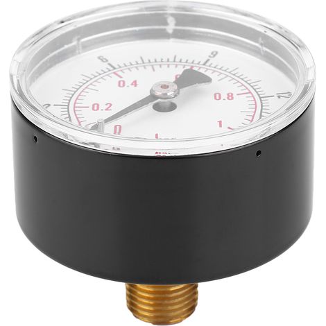 Manometer 50 mm Zifferblatt 1/4 BSPT Rückseitiger Anschluss für Luft Wasser Öl Gas (0-15 PSI 0-1 Bar) (1/5)
