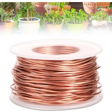 20m Fil de Cuivre de Jardinage pour Électroculture, 99,9% Fil de Cuivre Pur Calibre 16 Souple/1,3 mm Fil de Cuivre Nu Fil de Cuivre pour Jardin, Culture de Plantes et de Légumes (1/5)