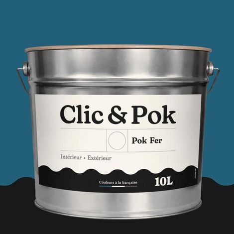 Peinture - POK - Glycérophtalique - 10L - RAL 5009 Bleu azur - Antirouille Métaux Ferreux