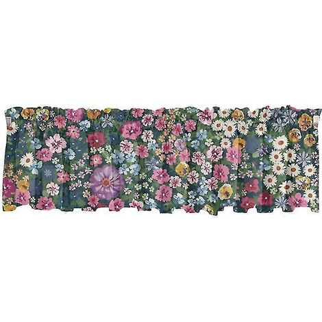 Cantonnière de fenêtre filtrant la lumière, motif floral exquis, douce et résistante à l'usure, lavable, ornement de cantonnière (1/5)