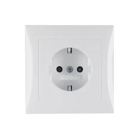 Berker Steckdose SCHUKO m. Abpl erh BS S.1 pw g 47228989 (1/2)