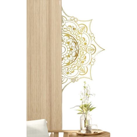 Mandala de decoración festiva con estampado dorado para dormitorio, 39x78cm.
