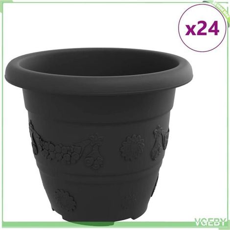 Pot à fleurs rond - FAFEICY - 42020294 - Noir - Ø 22 cm - Pack 24 (1/5)