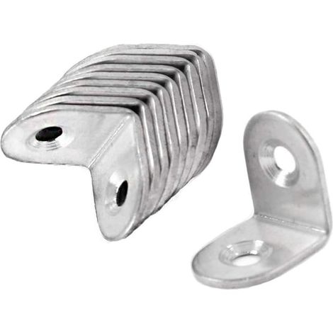 Ahlsen 50 soportes de montaje de metal, soportes de montaje de acero inoxidable, soportes de esquina en forma de L, 20 x 20 mm, para fijación y reparación de muebles (plateado) (1/5)