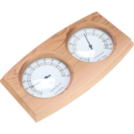 2-in-1-Holz-Thermo-Hygrometer, Thermometer, Hygrometer, Sauna- und Dampfbadzubehör (1/5)