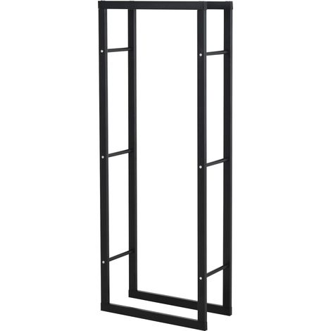 easycomfort scaffale porta legna legnaia verticale supporto per legna portata 100kg metallo 60 × 25 × 150cm (1/5)