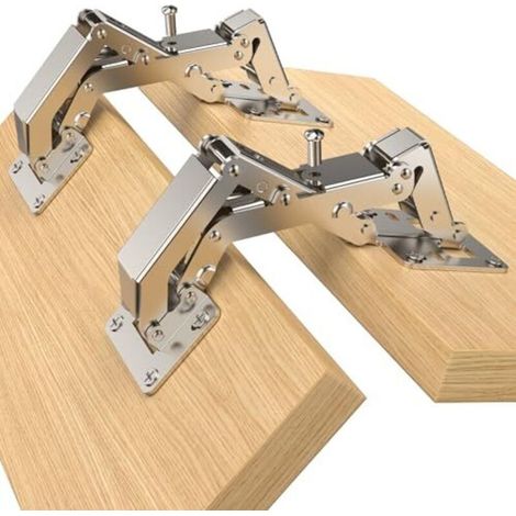 4 bisagras de cierre suave, apertura de 170°, para puertas de armarios, no requieren perforación previa, bisagras para armarios de cocina con amortiguador, soporte para tapa, bisagras abatibles, invis (1/5)