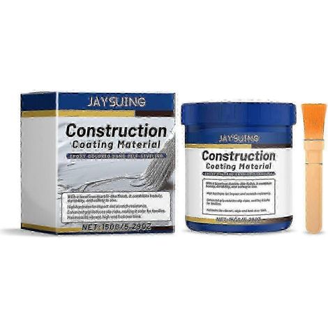 Peinture époxy grise à base d'eau pour sols, revêtement imperméable, résistant aux fissures et à l'usure, durable, longue durée, séchage rapide. (1/4)