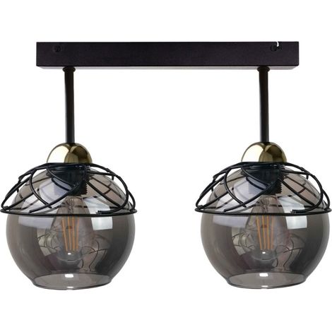 Deckenleuchte 2xE27 MERA Schwarz Gold Keter Lighting (1/2)