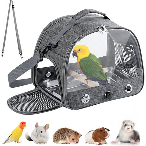 Sac de transport pour oiseau, cage portable pour oiseau, sac de transport pour perroquet, sac de voyage pour perroquets, perruches, petits animaux pour voyages, randonnées, camping (1/4)