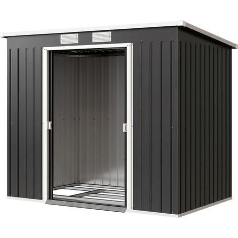 Abri Menichello Rangement Jardin Anthracite 2 Portes Fond Incluse Robuste